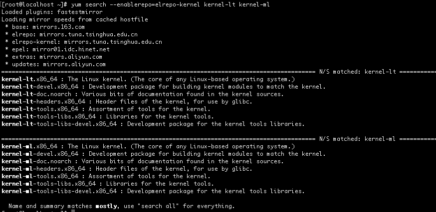 yum搜索内核包图片